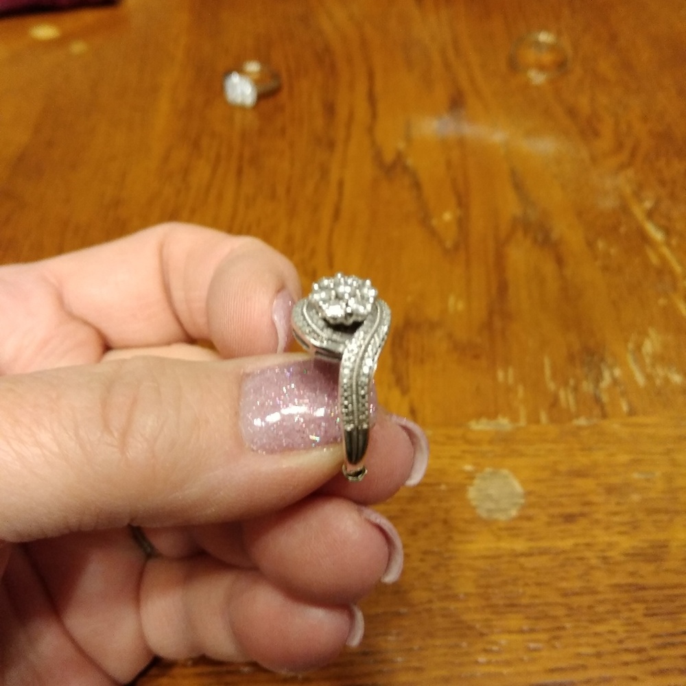 Sterling Silver Diamond ring size 9